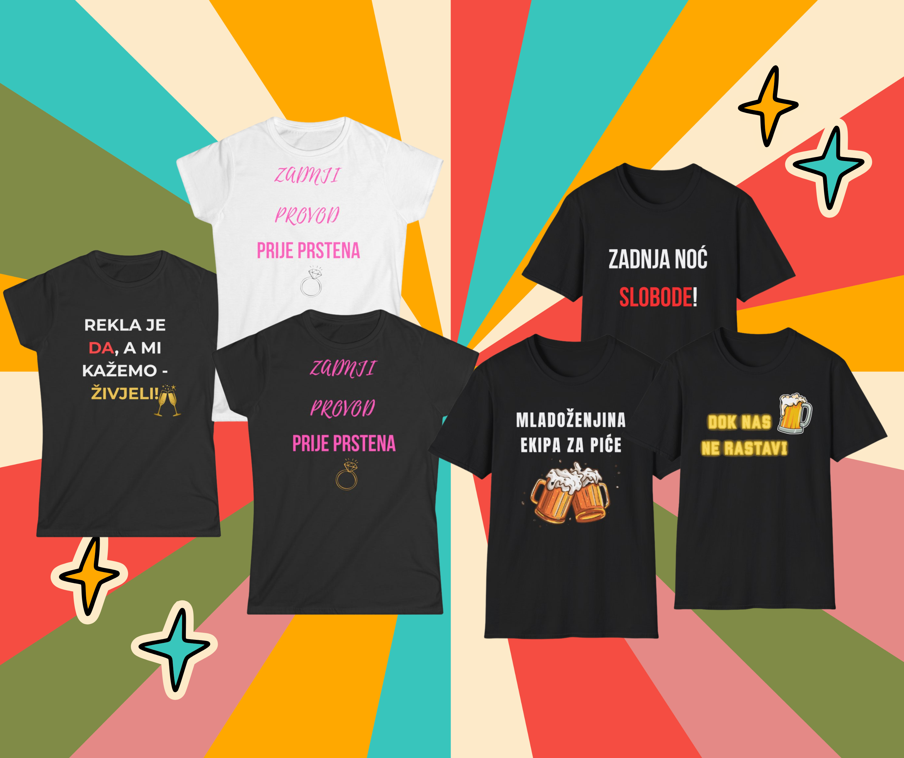 Majice za djevojačku i momačku zabavu