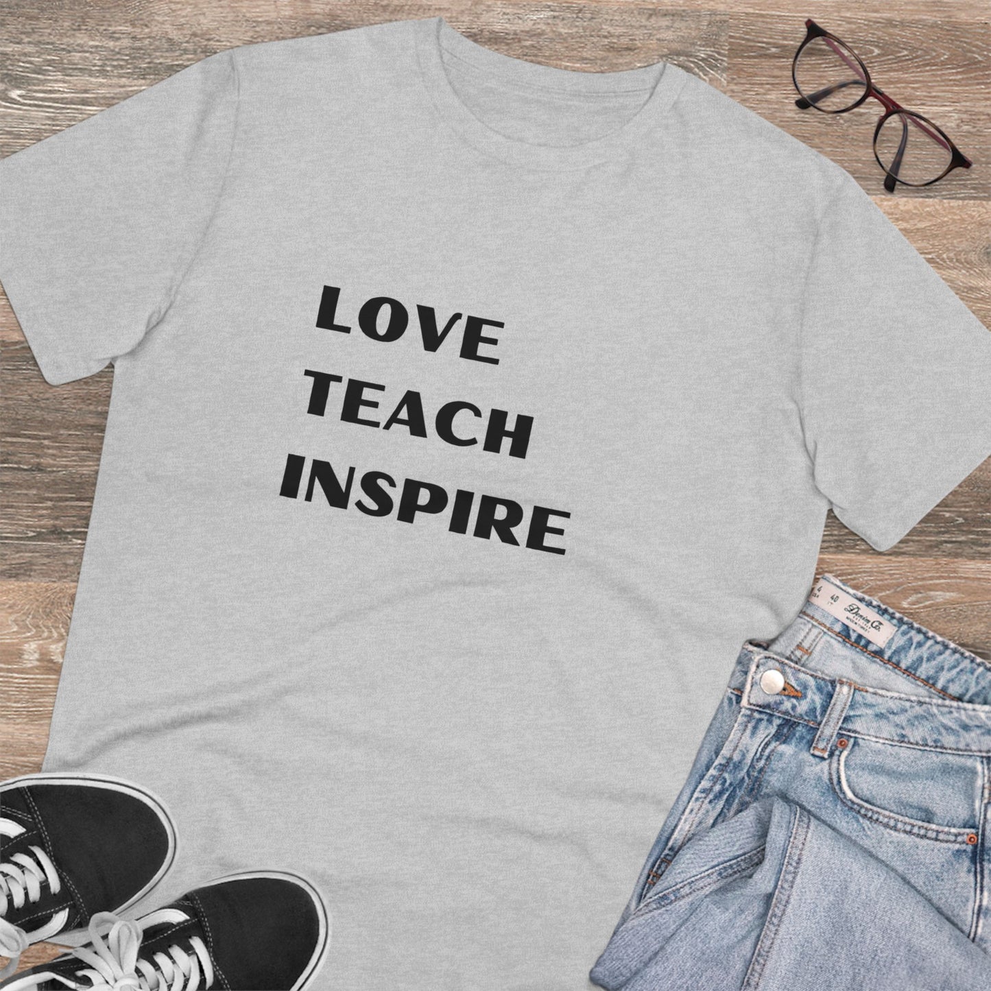 Organic  T-shirt Love Teach Inspire