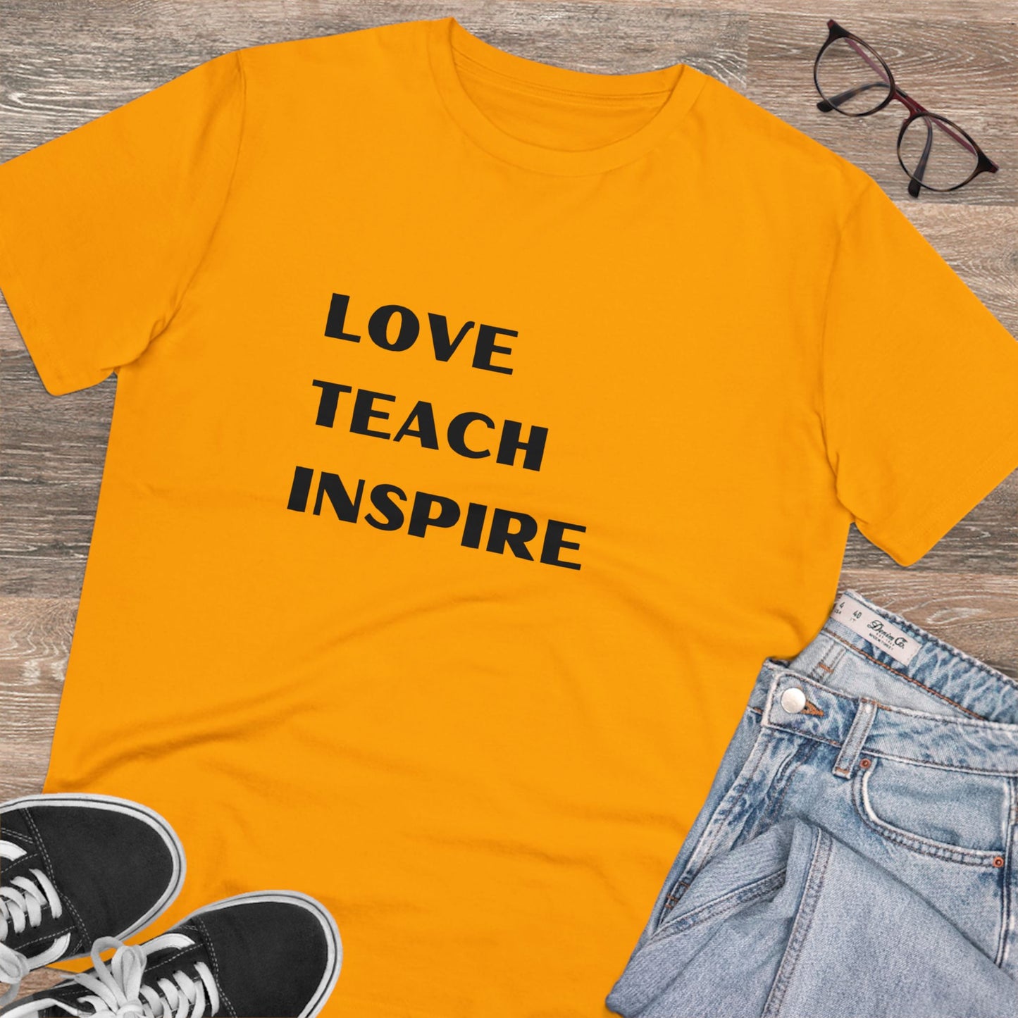 Organic  T-shirt Love Teach Inspire