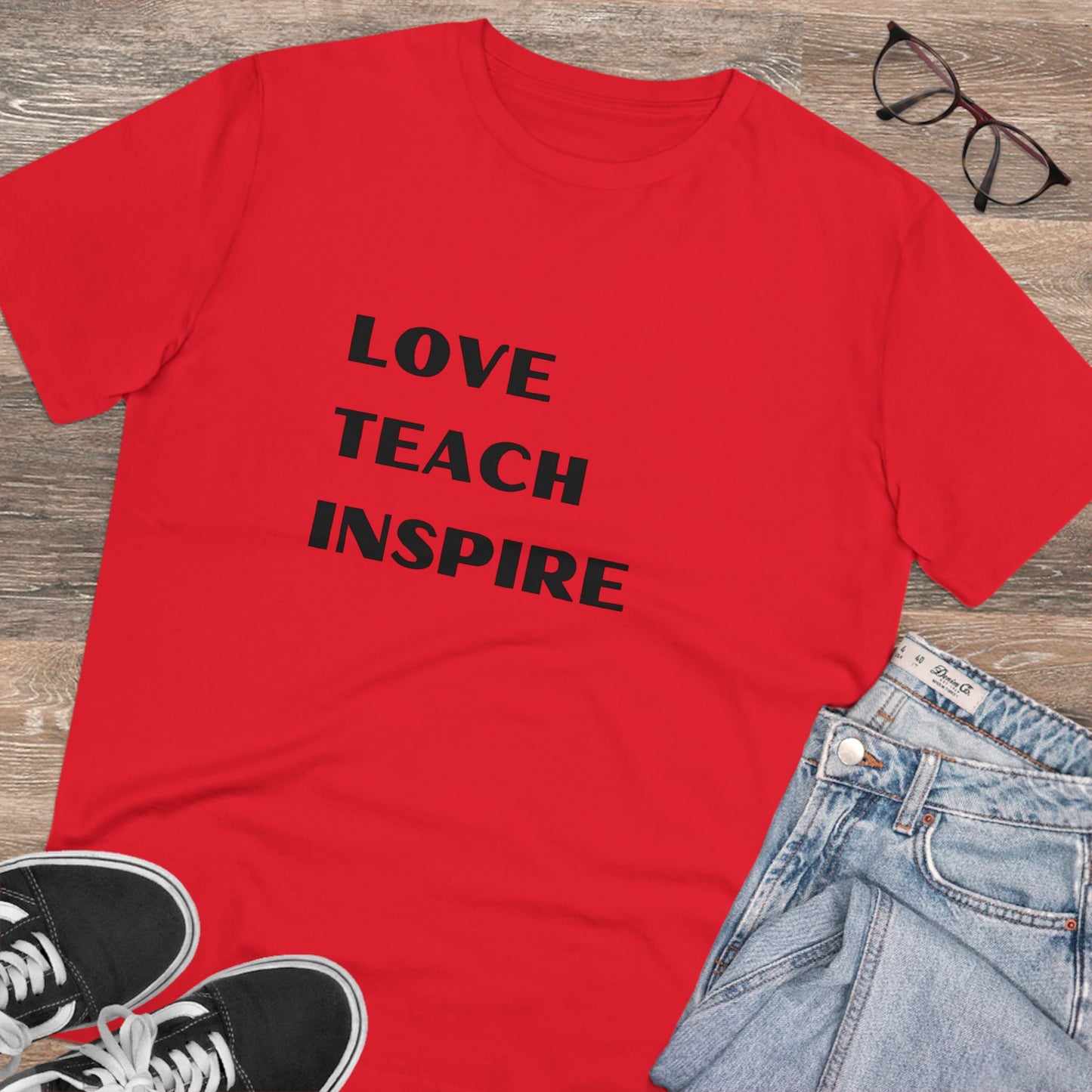 Organic  T-shirt Love Teach Inspire