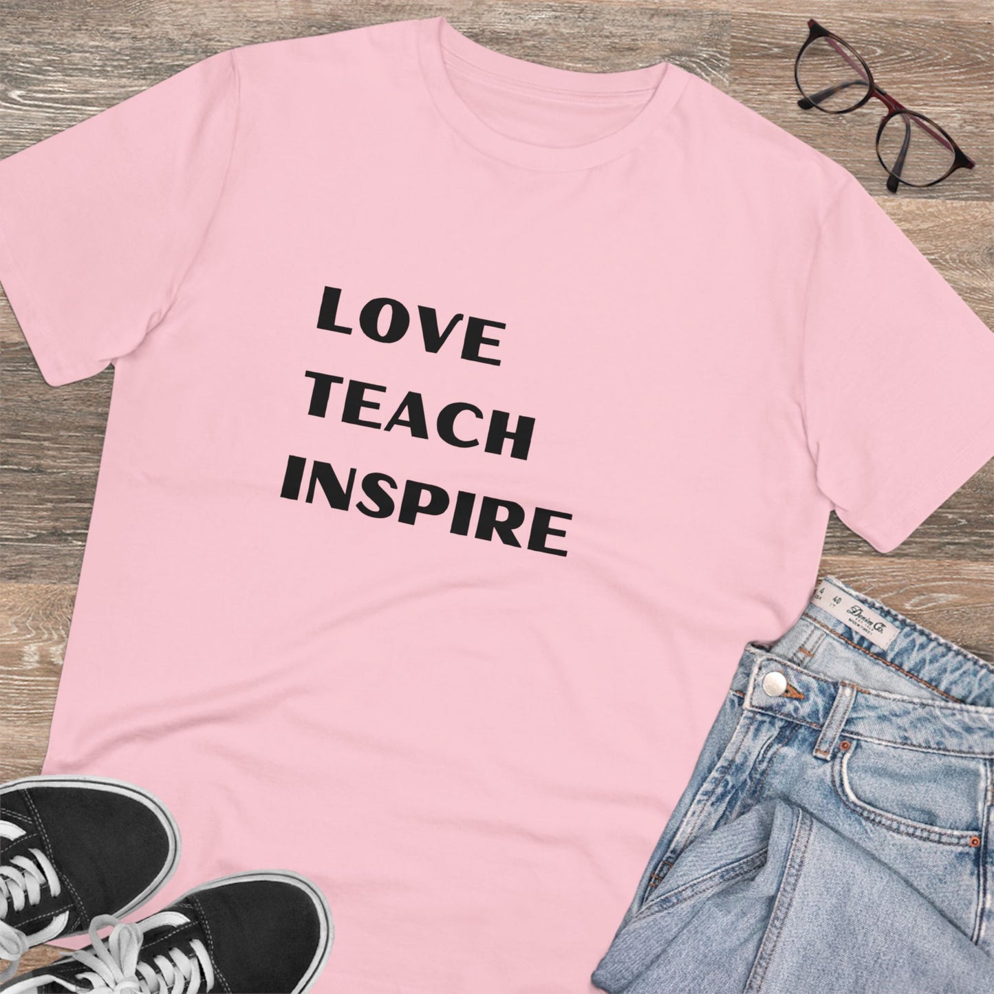 Organic  T-shirt Love Teach Inspire