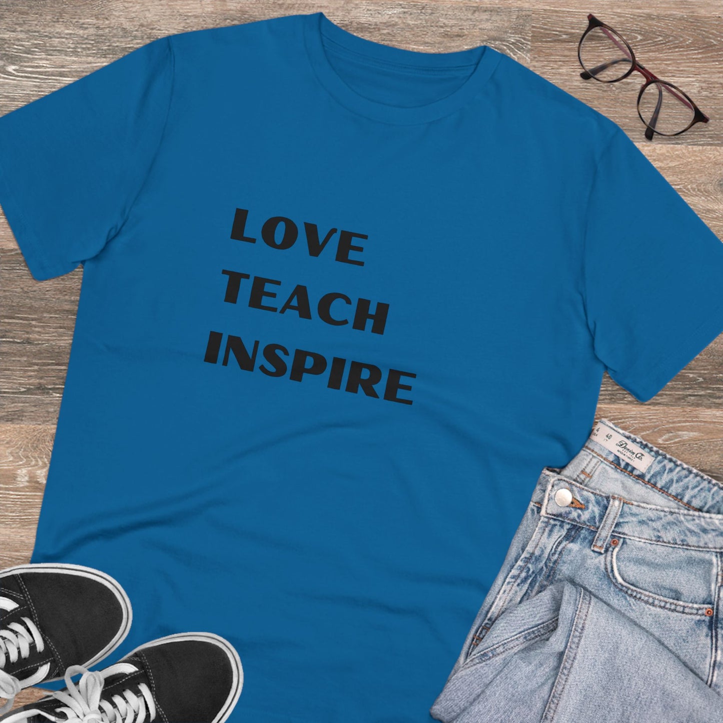 Organic  T-shirt Love Teach Inspire