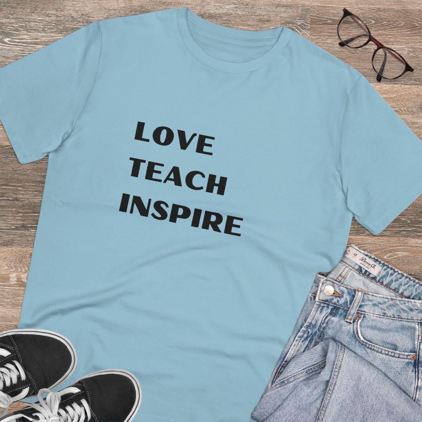 Organic  T-shirt Love Teach Inspire