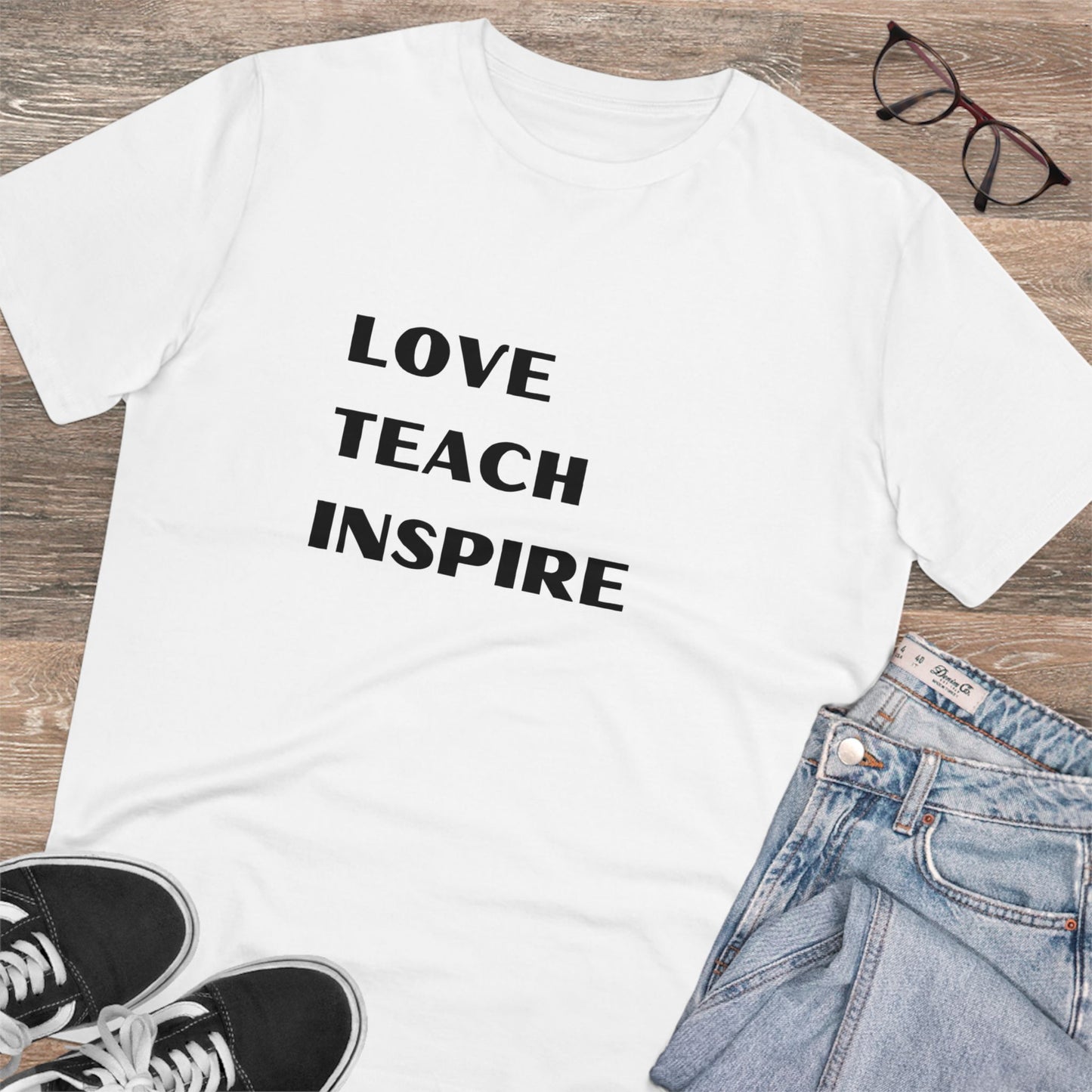 Organic  T-shirt Love Teach Inspire