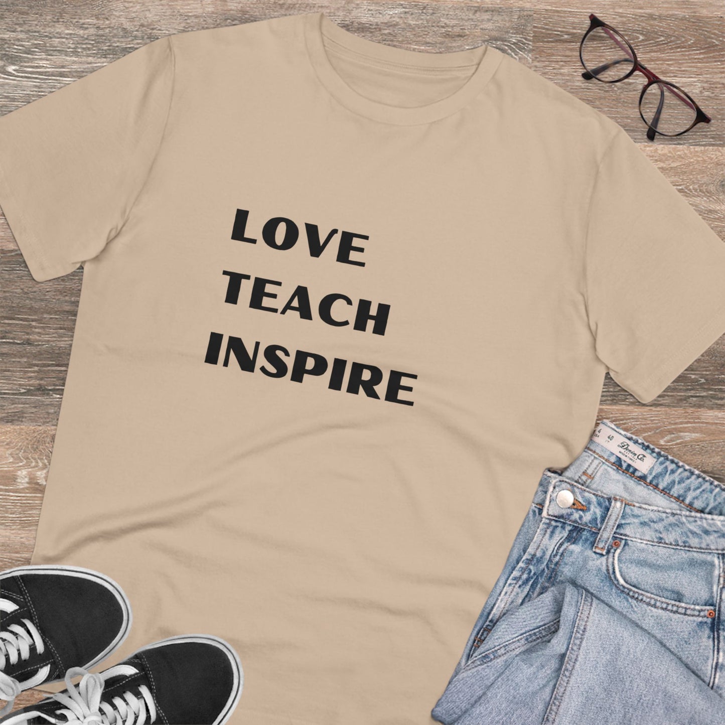 Organic  T-shirt Love Teach Inspire